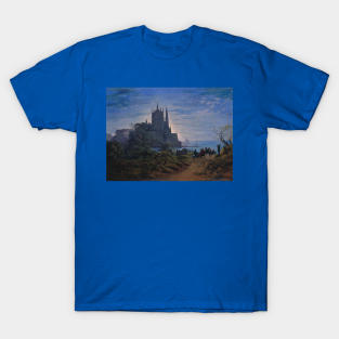 Gothic Church on a Rock by the Sea by Karl Friedrich Schinkel T-Shirt